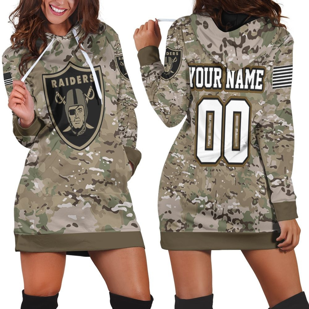 Oakland Raiders Camo Pattern 3d Hoodie Dress Sweater Dress Sweatshirt Dress