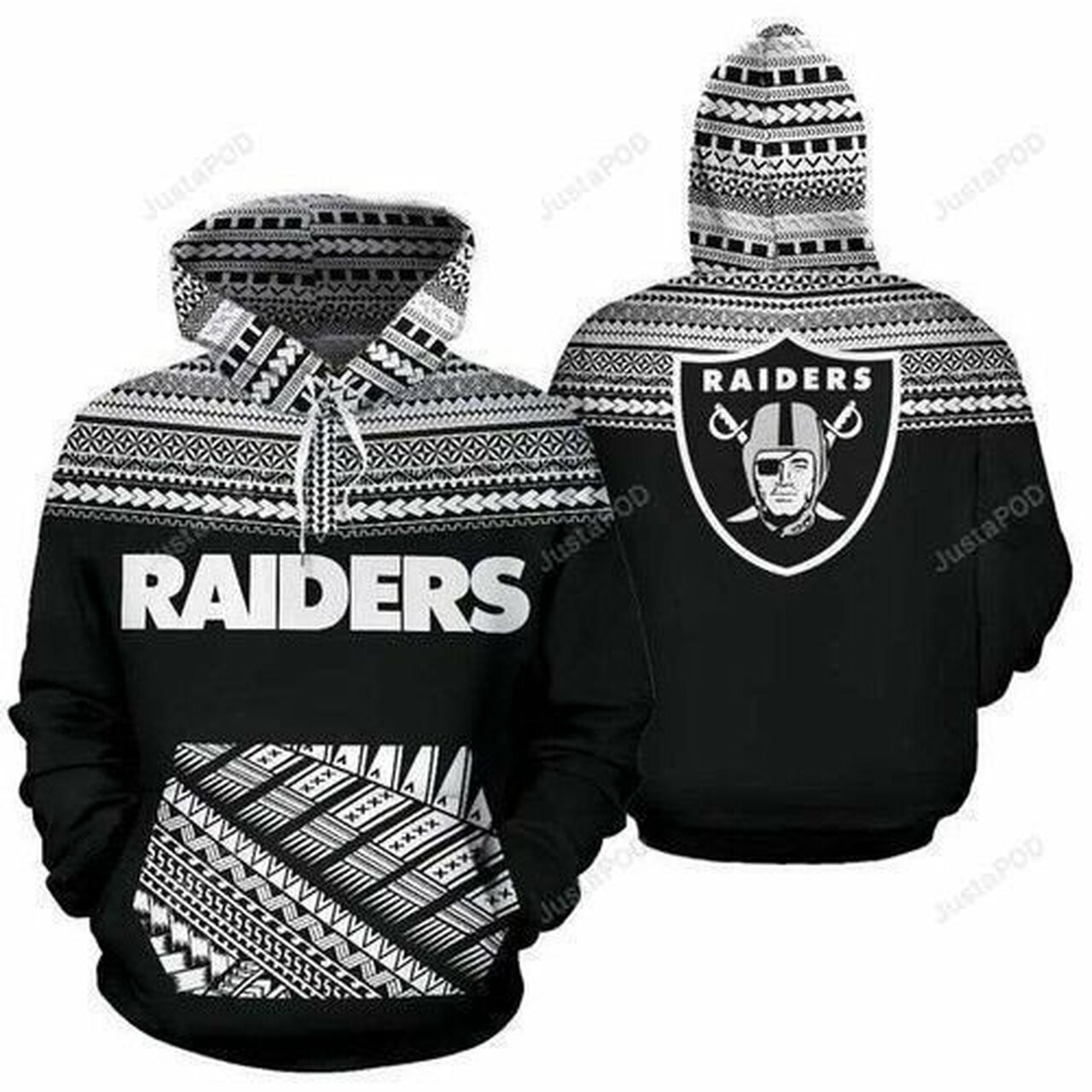 Oakland Raiders Football Maori Tattoo 3d All Over Print Hoodie