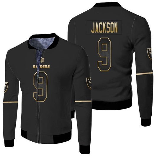 Oakland Raiders Gabe Jackson 09 Edition Black Golden Match Jersey Style Gift For Raiders Fans Fleece Bomber Jacket