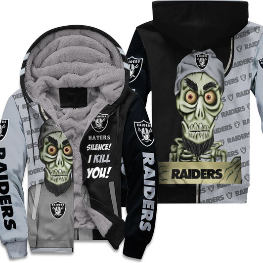 Oakland Raiders Haters Silence 3D Fleece Hoodie