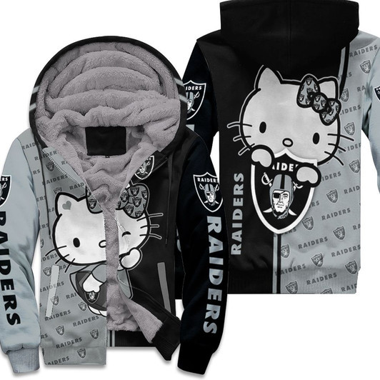 Oakland Raiders Hello Kitty Fan 3D Fleece Hoodie