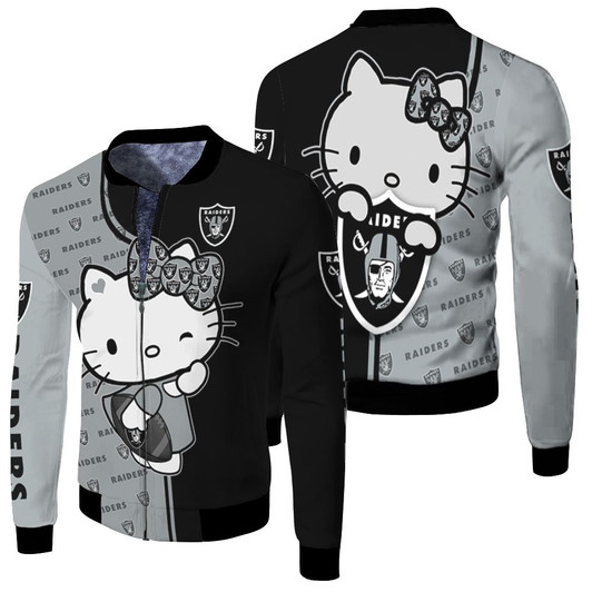 Oakland Raiders Hello Kitty Fan Fleece Bomber Jacket