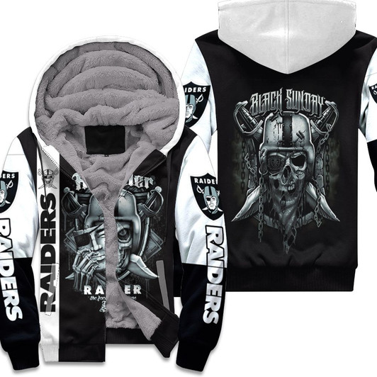 Oakland Raiders Hi Roller Skull 3D Fleece Hoodie