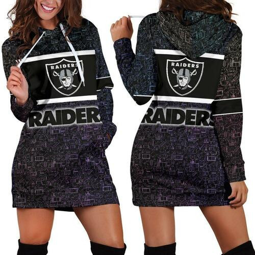 Oakland Raiders Hoodie Dress Sweater Dress Sweatshirt Dress 3d All Over Print For Women Hoodie