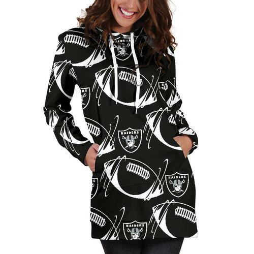 Oakland Raiders Hoodie Dress Sweater Dress Sweatshirt Dress 3d All Over Print For Women Hoodie