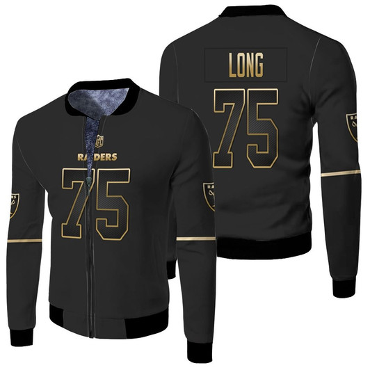 Oakland Raiders Howie Long 75 Edition Black Golden Match Jersey Style Gift For Raiders Fans Fleece Bomber Jacket