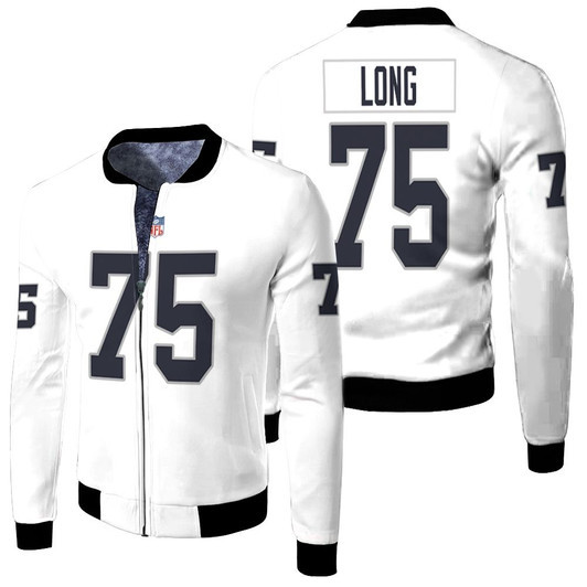 Oakland Raiders Howie Long 75 Nfl Retired Player Game White 2019 Jersey Style Gift For Raiders Fans Fleece Bomber Jacket