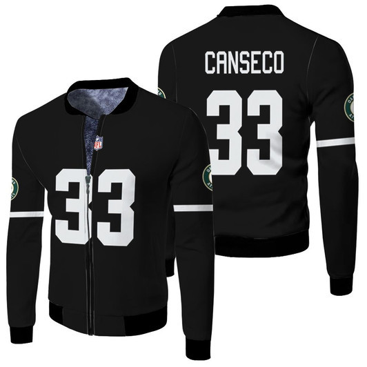 Oakland Raiders Jose Canseco 33 Nfl Game Black 2019 Jersey Style Gift For Raiders Fans Fleece Bomber Jacket