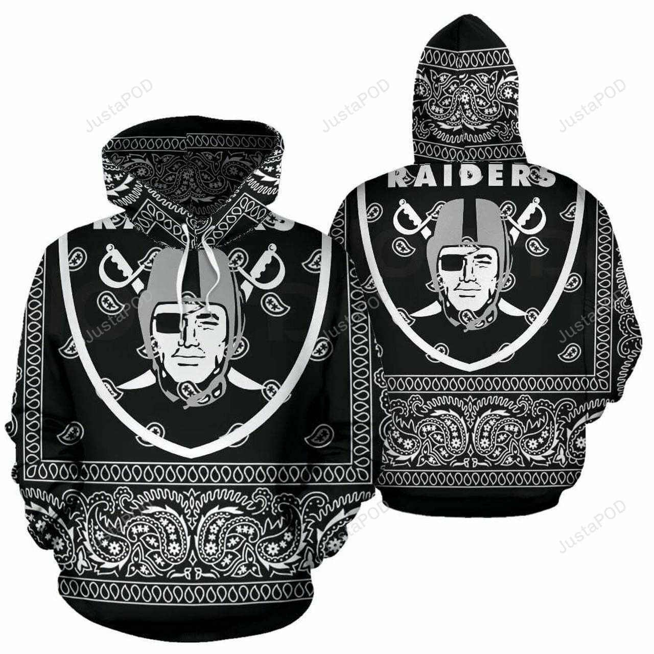 Oakland Raiders Nfl Football 3d All Over Print Hoodie