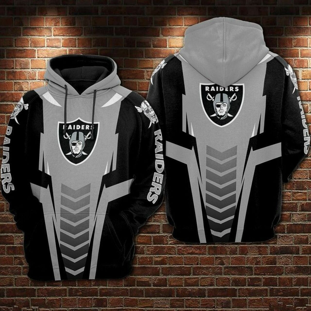 Oakland Raiders Nfl Football Gray 3d Hoodie For Men For Women Oakland Raiders All Over Printed