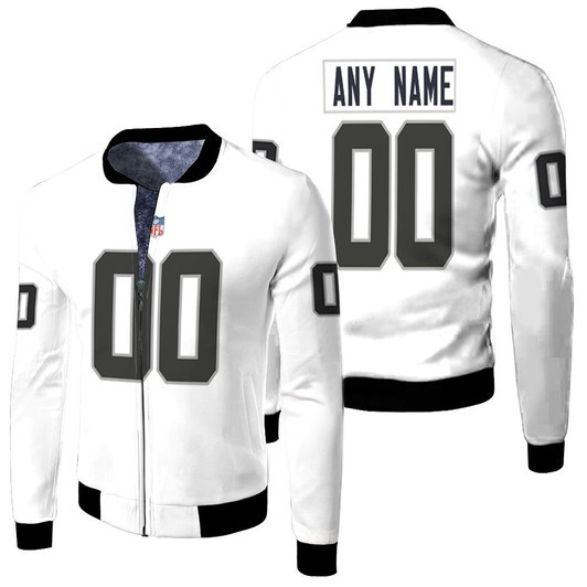 Oakland Raiders Nfl Retired Player Game White 2019 Jersey Style Custom Gift For Raiders Fans Fleece Bomber Jacket