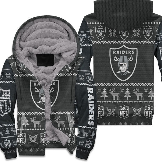 Oakland Raiders Nfl Ugly Christmas 3D Fleece Hoodie