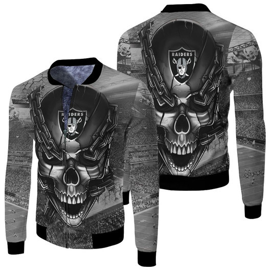 Oakland Raiders Skull Chains Fleece Bomber Jacket