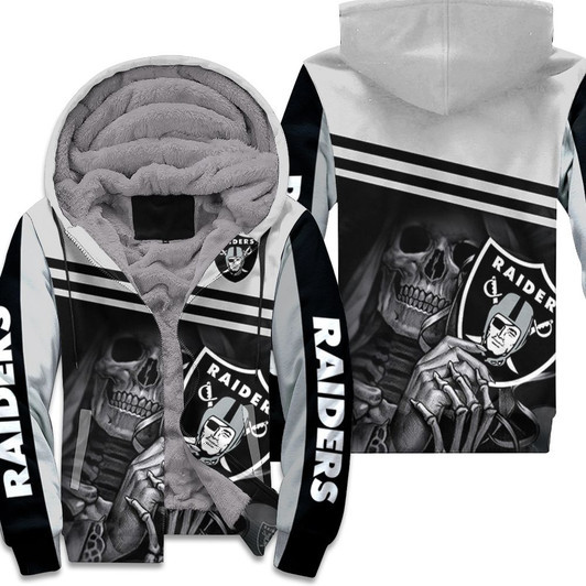 Oakland Raiders Skull Maiden Fan 3D Fleece Hoodie