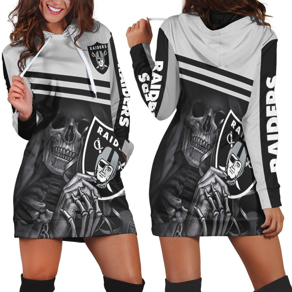 Oakland Raiders Skull Maiden Fan 3d Hoodie Dress Sweater Dress Sweatshirt Dress