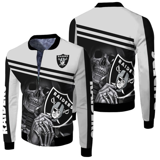 Oakland Raiders Skull Maiden Fan Fleece Bomber Jacket