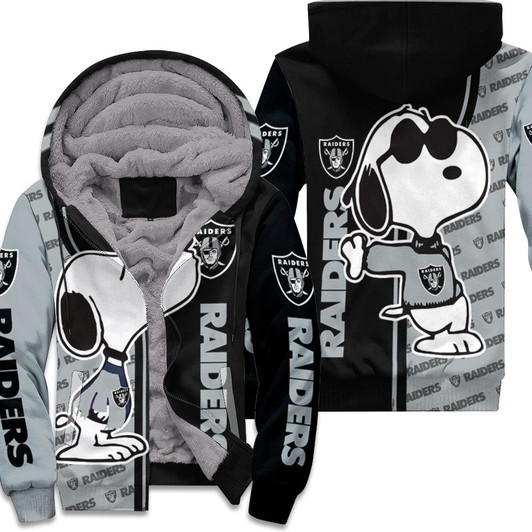 Oakland Raiders Snoopy Kiss 3D Fleece Hoodie