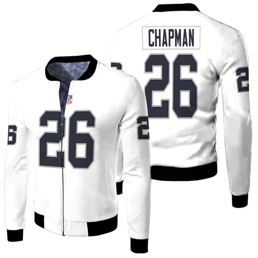 Oakland Raiders Ted Chapman 26 Nfl Retired Player Game White 2019 Jersey Style Gift For Raiders Fans Fleece Bomber Jacket