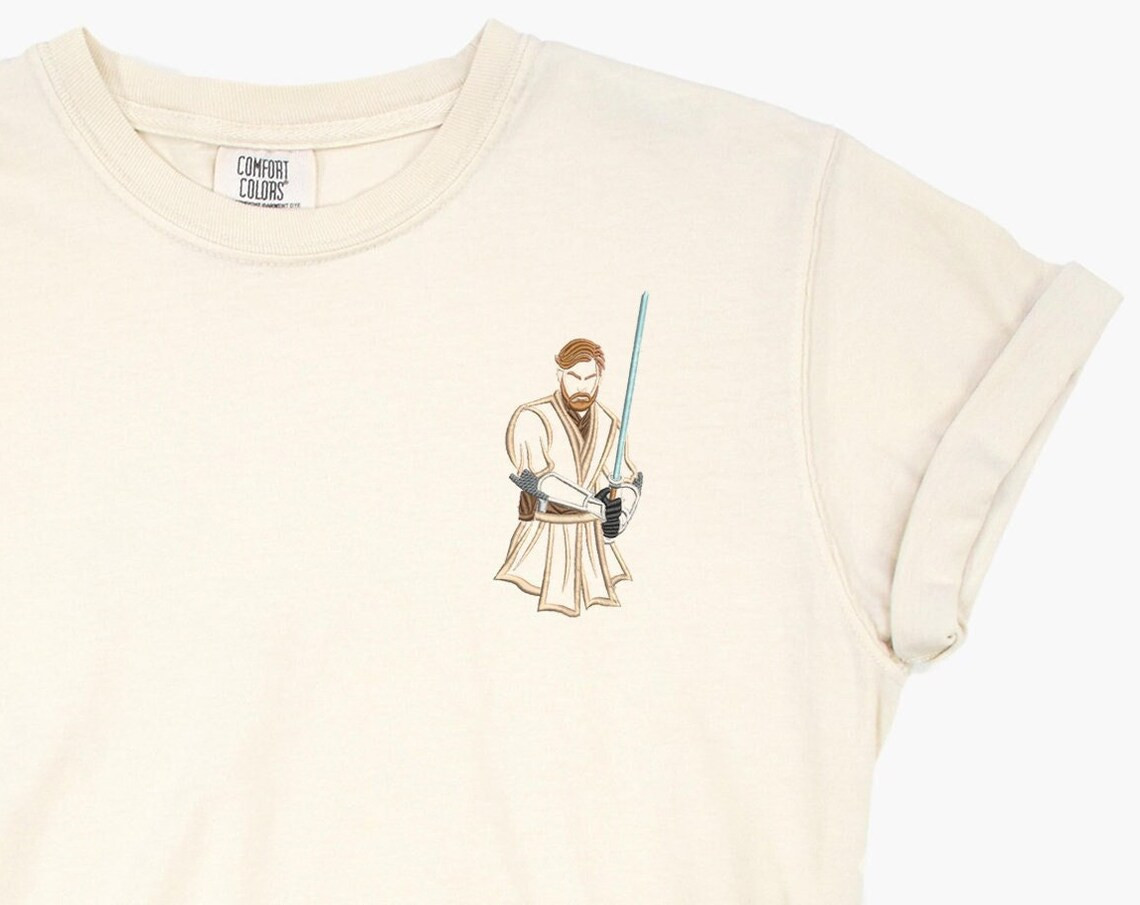 Obiwan Embroidered Tshirt Star Wars Embroidered Shirt Obiwan Kenobi T Shirt Jedi Shirt Kenobi Shirt Disney Tshirt Womens Disney Shirt