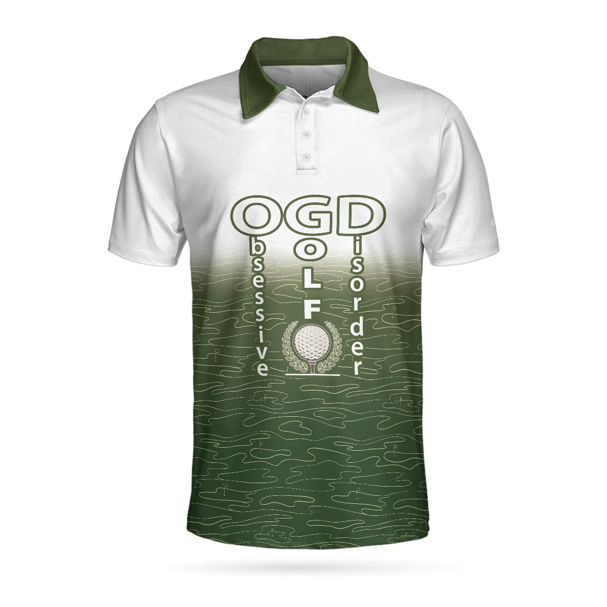 Obsessed With Golf Polo Shirt White And Green Golf Shirt For Men Cool Gift For Golfers