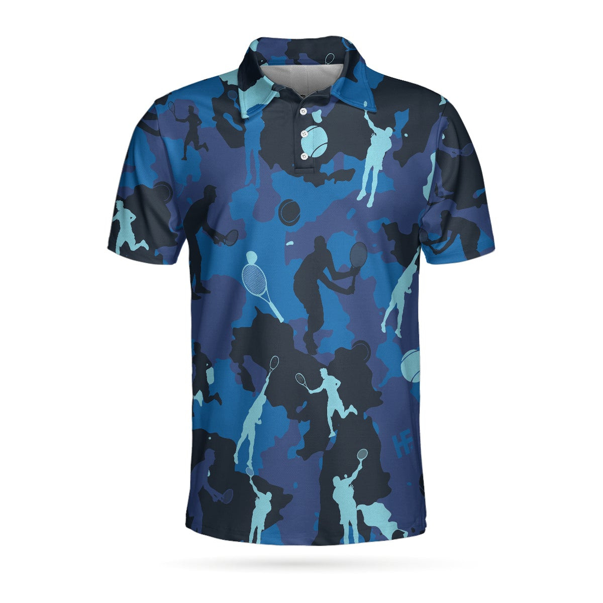 Ocean Camouflage Tennis Short Sleeve Polo Shirt Tennis Player Polo Shirt Camo Tennis Shirt For Men