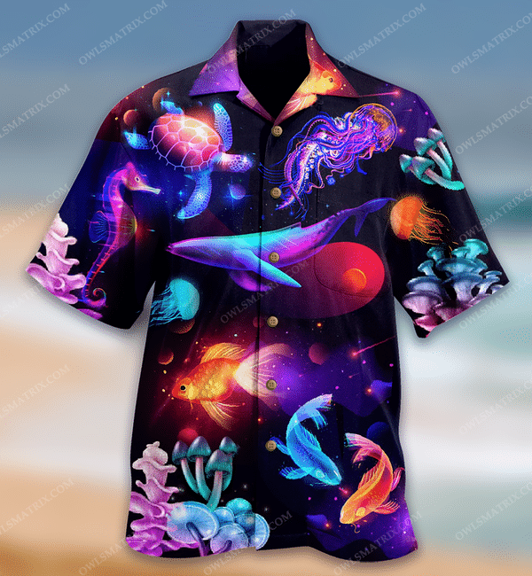 Ocean Love Fish Turtle Limited Edition - Hawaiian Shirt Hawaiian Shirt For Men