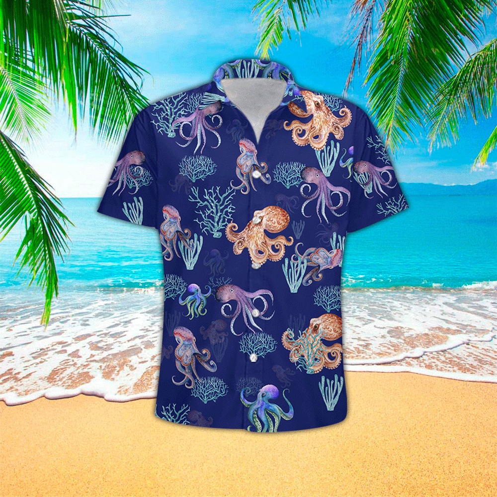 Octopus Aloha Shirt Hawaiian Shirt For Octopus Lovers Shirt for Men and Women