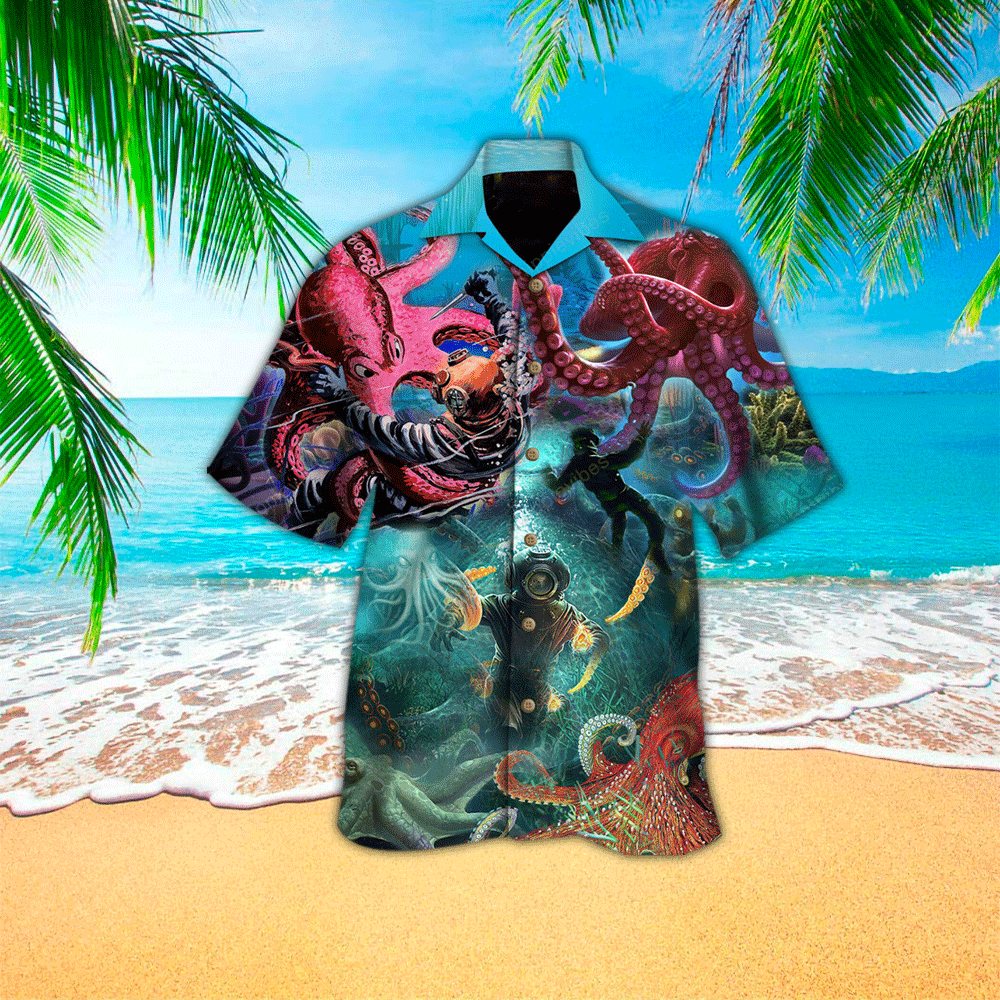 Octopus Hawaiian Shirt Mens Hawaiian Shirt For Octopus Lover Shirt for Men and Women