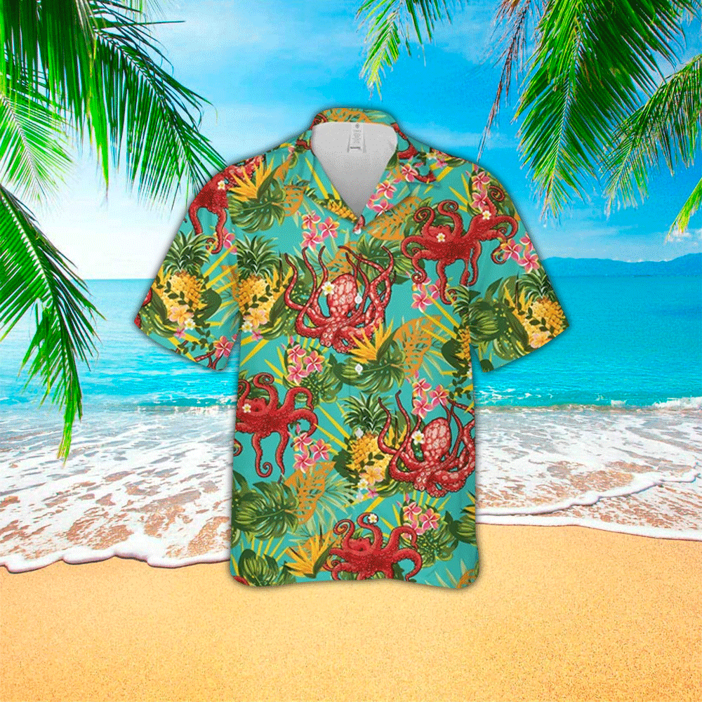 Octopus Hawaiian Shirt Mens Hawaiian Shirt For Octopus Lover Shirt for Men and Women