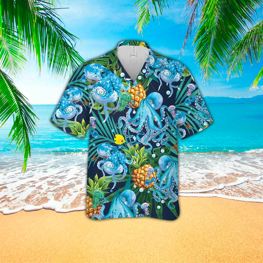 Octopus Hawaiian Shirt Mens Hawaiian Shirt For Octopus Lover Shirt for Men and Women