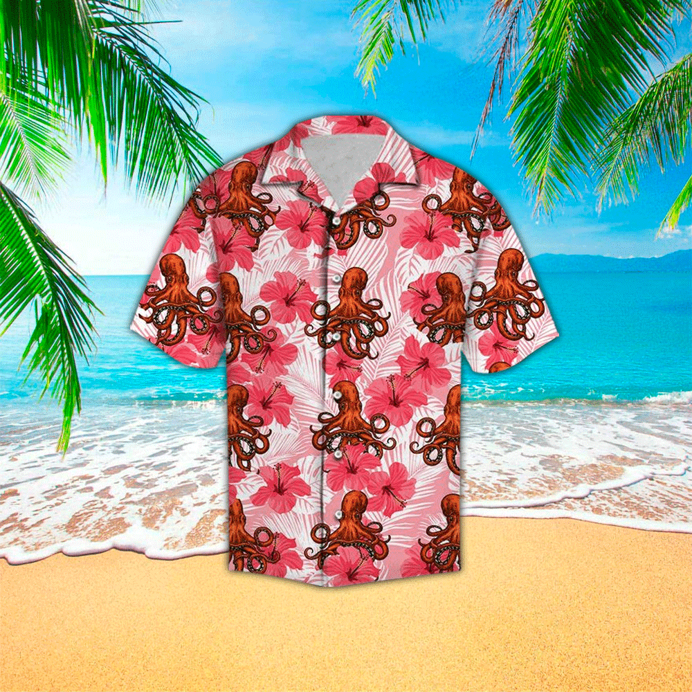 Octopus Hawaiian Shirt Mens Hawaiian Shirt For Octopus Lover Shirt for Men and Women