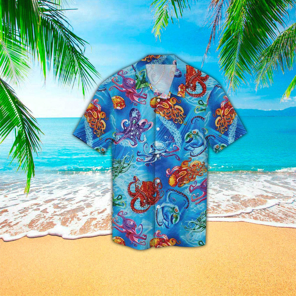 Octopus Hawaiian Shirt Mens Hawaiian Shirt For Octopus Lover Shirt for Men and Women