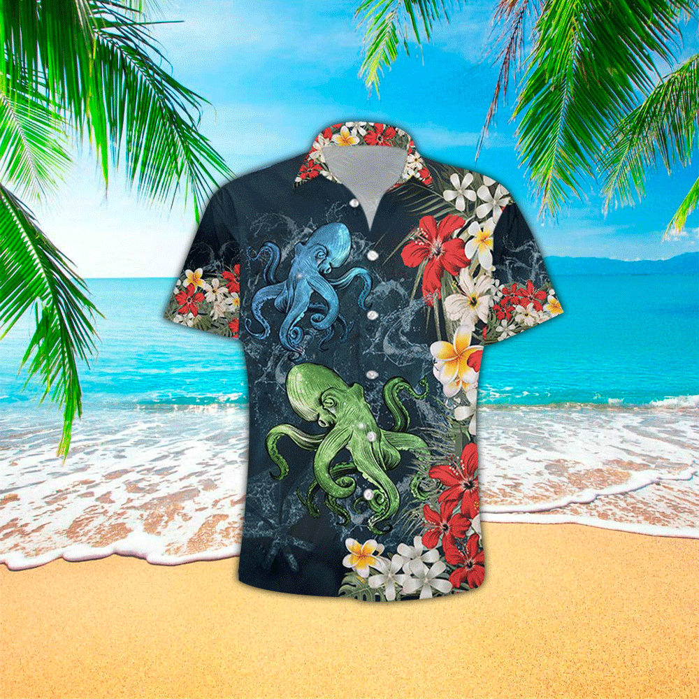 Octopus Hawaiian Shirt Mens Hawaiian Shirt For Octopus Lover Shirt for Men and Women