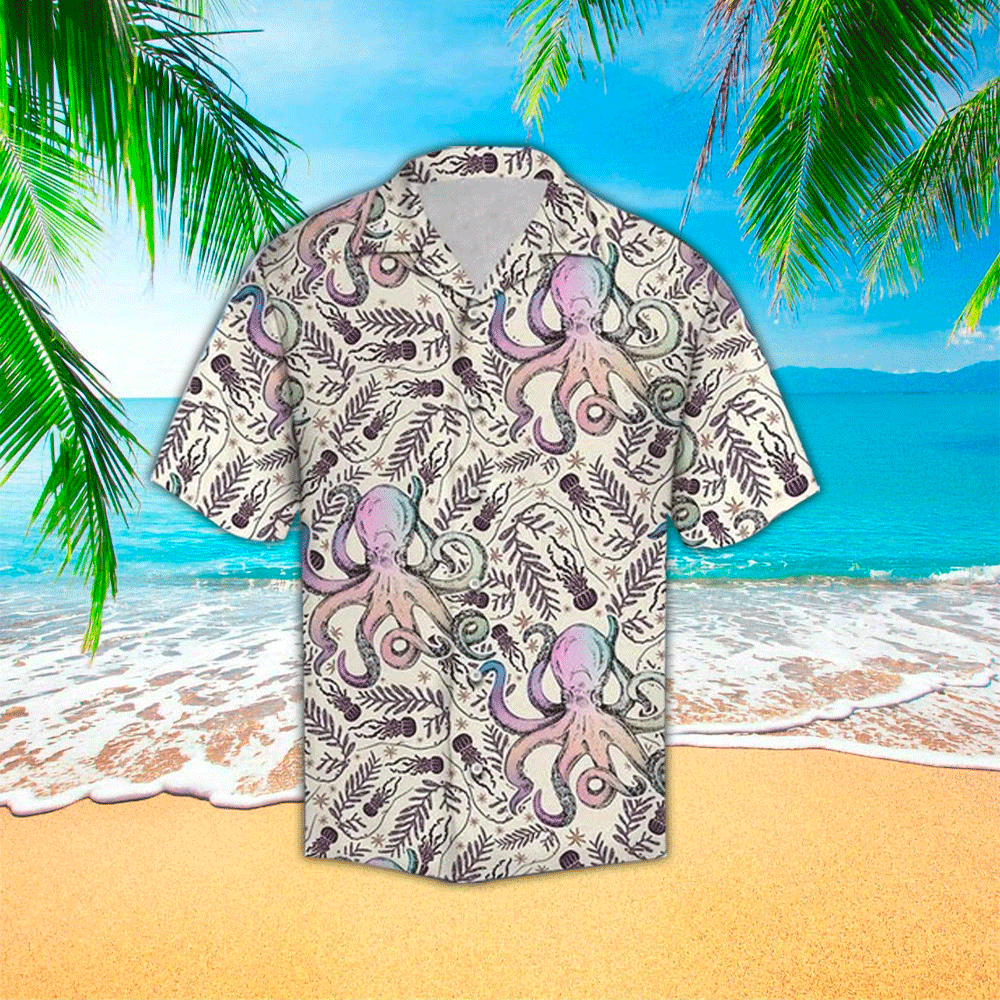 Octopus Hawaiian Shirt Mens Hawaiian Shirt For Octopus Lover Shirt for Men and Women