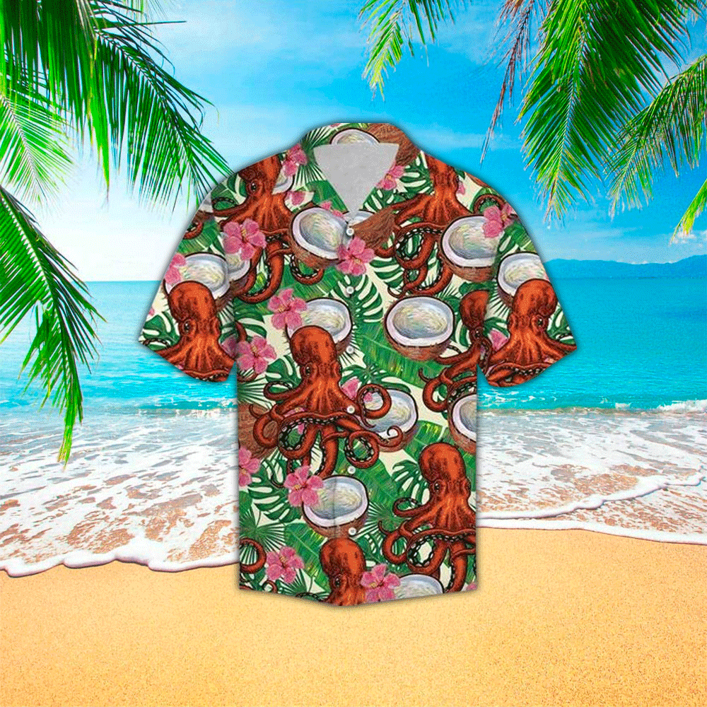 Octopus Hawaiian Shirt Mens Hawaiian Shirt For Octopus Lover Shirt for Men and Women