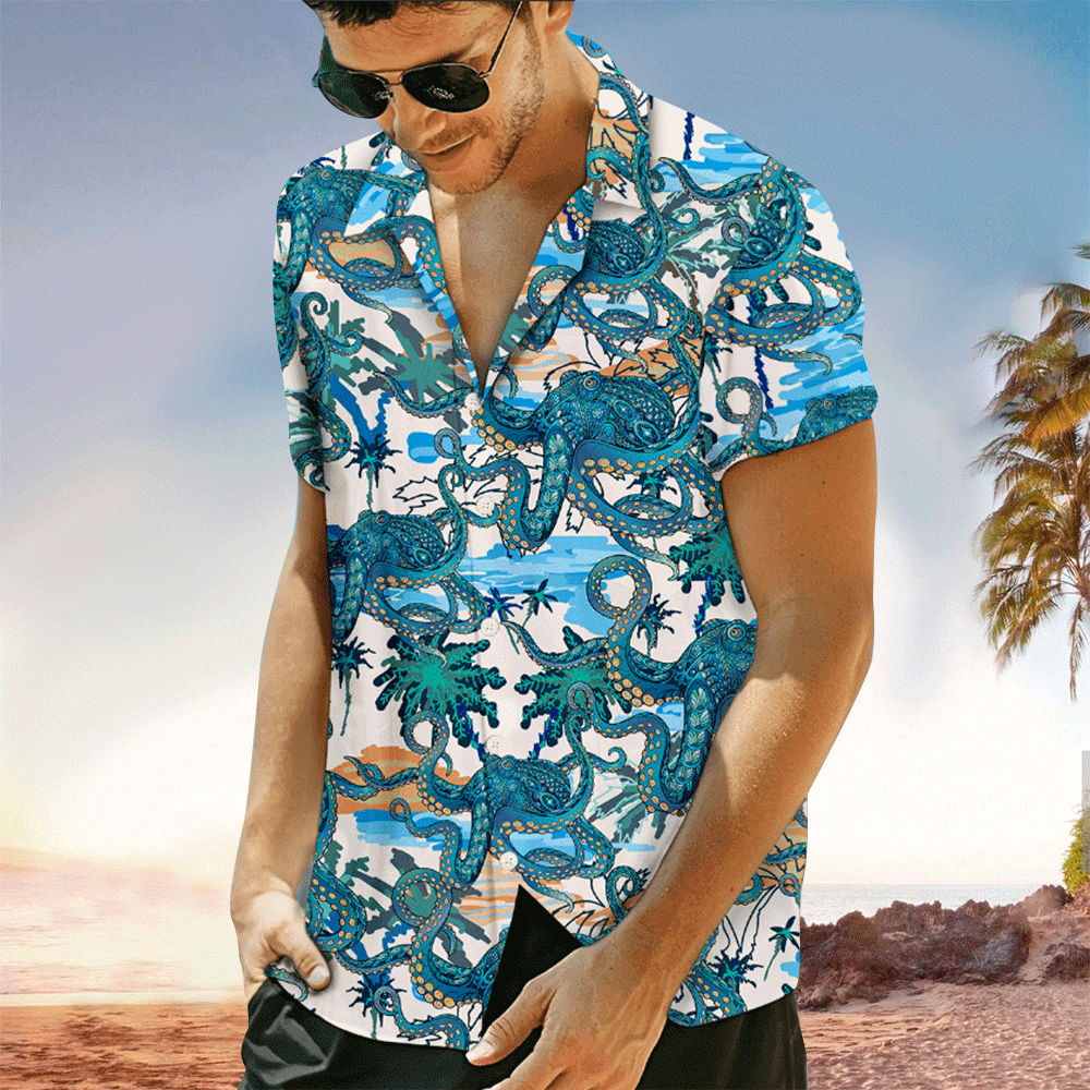 Octopus Hawaiian Shirt Perfect Octopus Clothing Shirt for Men and Women