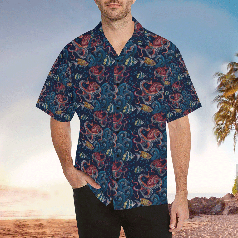 Octopus Hawaiian Shirt Perfect Octopus Clothing Shirt for Men and Women