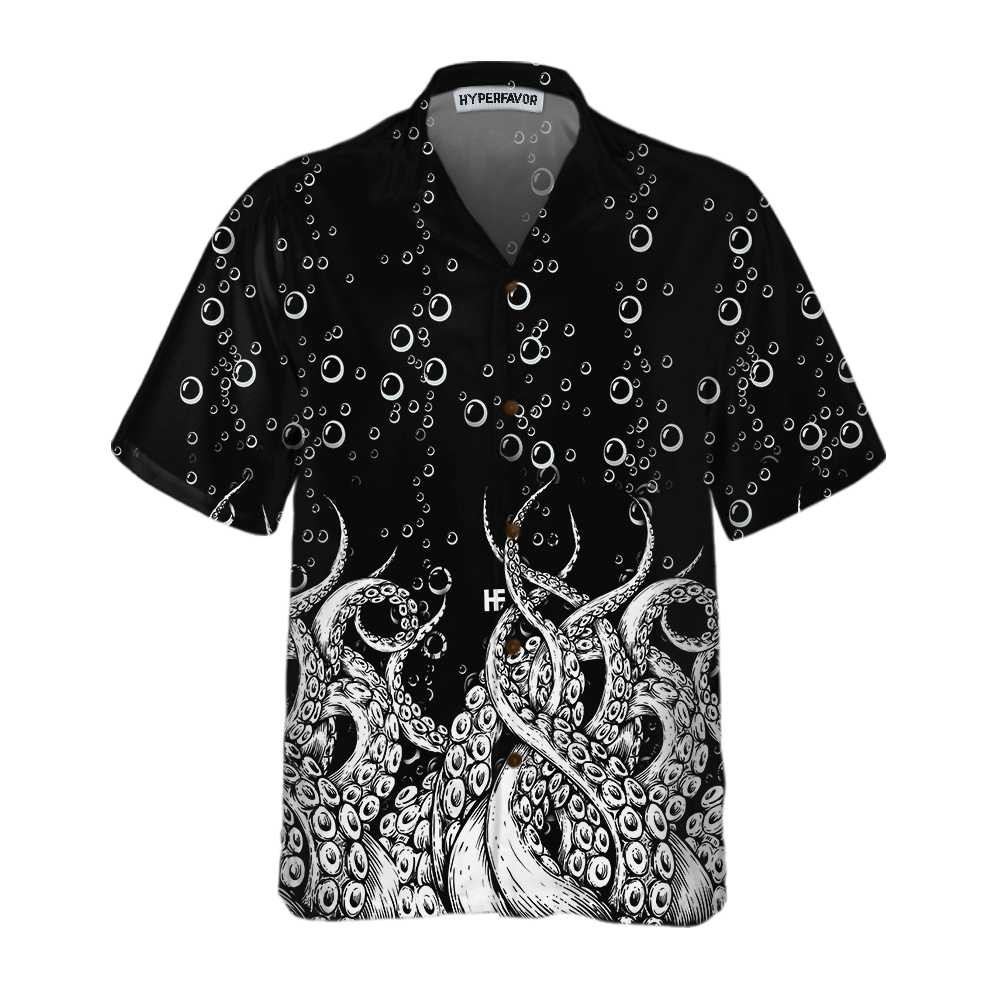 Octopus Tentacles With Ocean Bubbles Hawaiian Shirt Cool Octopus Shirt Best Octopus Print Gift