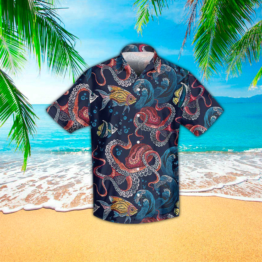 Octopus Terrier Aloha Hawaii Shirt Perfect Hawaiian Shirt For Octopus Lover Shirt for Men and Women