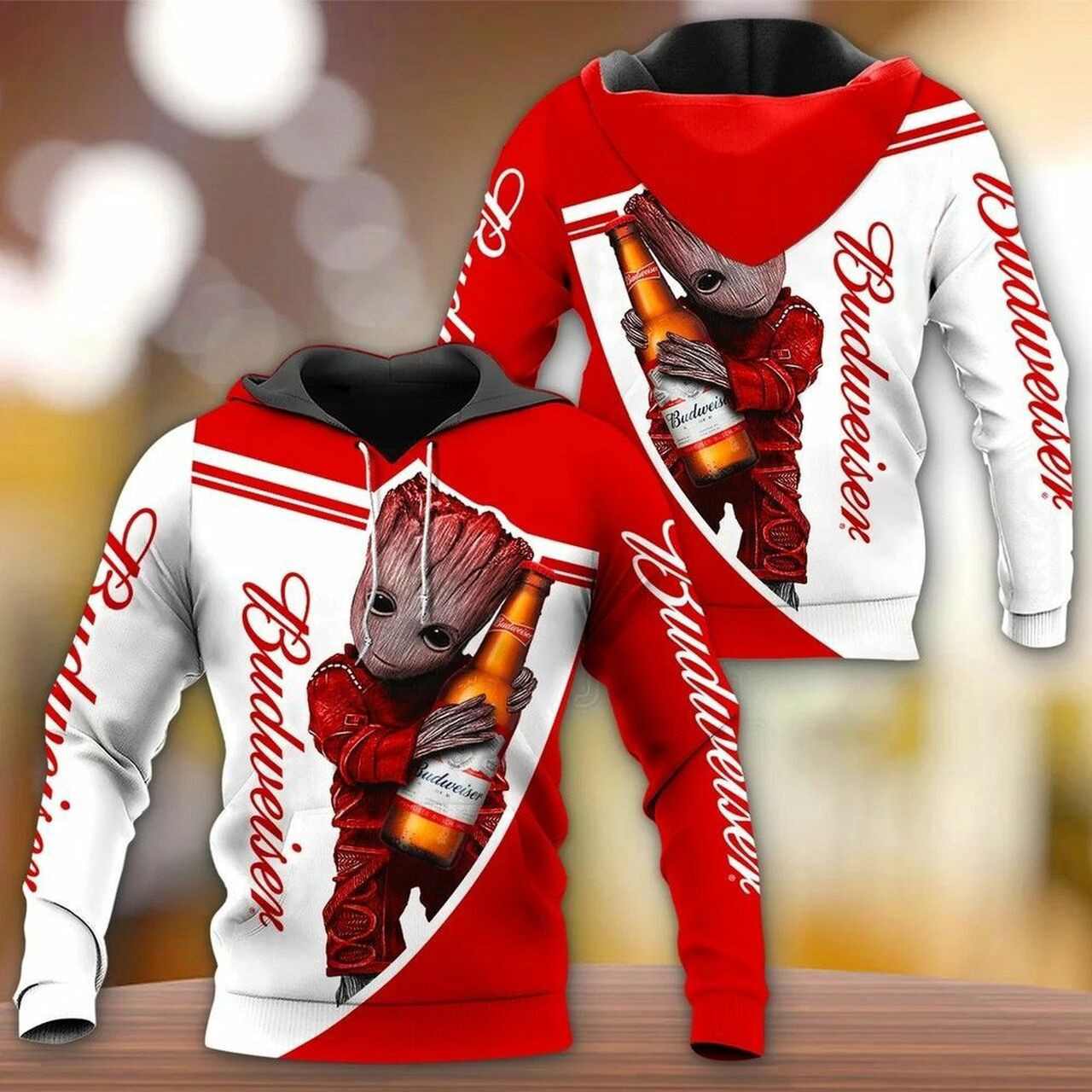 Official Budweiser Beer Pullover And Zippered Hoodies Custom 3d Graphic Printed 3d Hoodie All Over