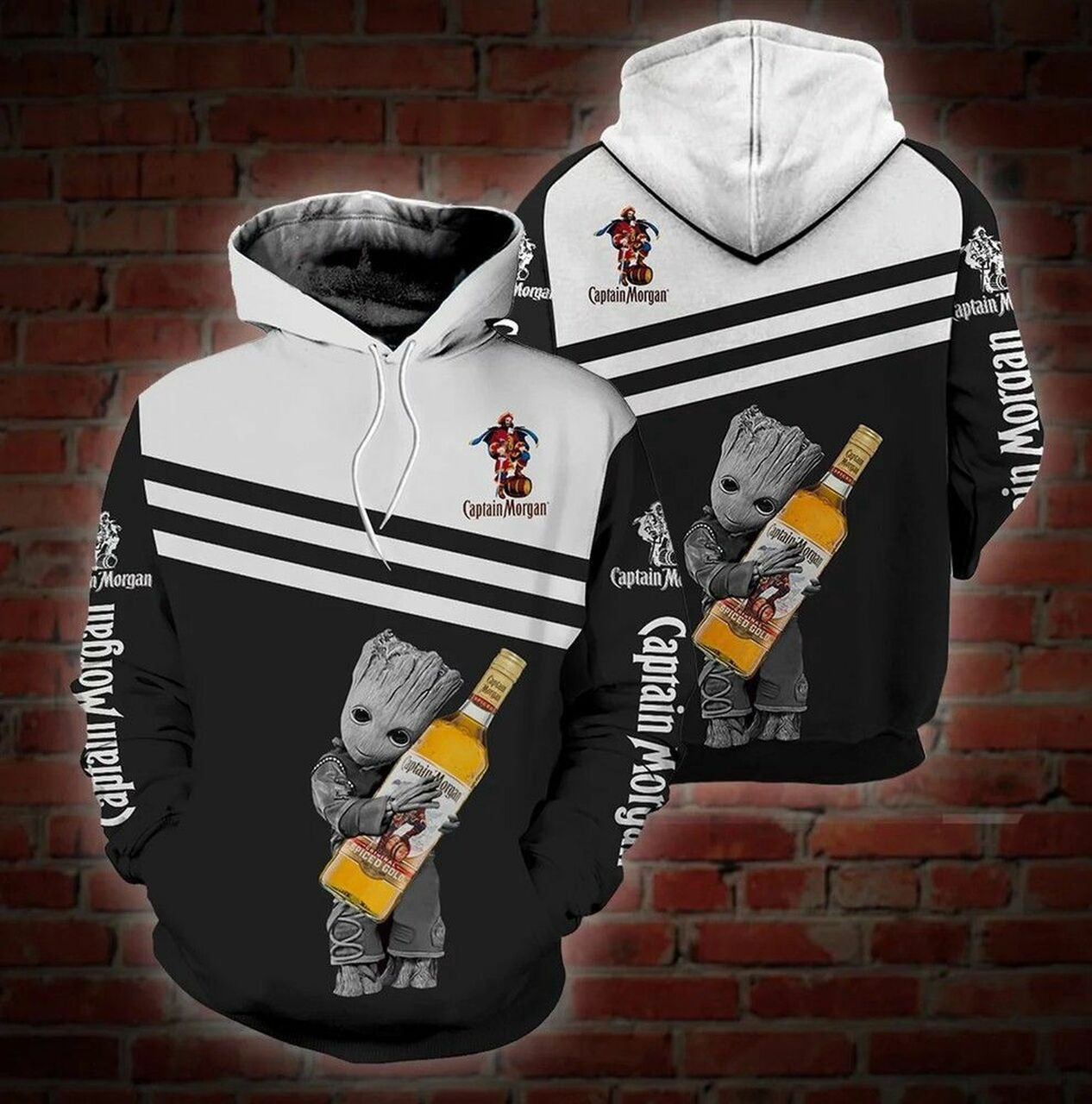 Official Captain Morgan Whiskey Pullover And Zippered Hoodies Custom 3d Graphic Printed 3d Hoodie All Over Print Hoodie For Men For Women