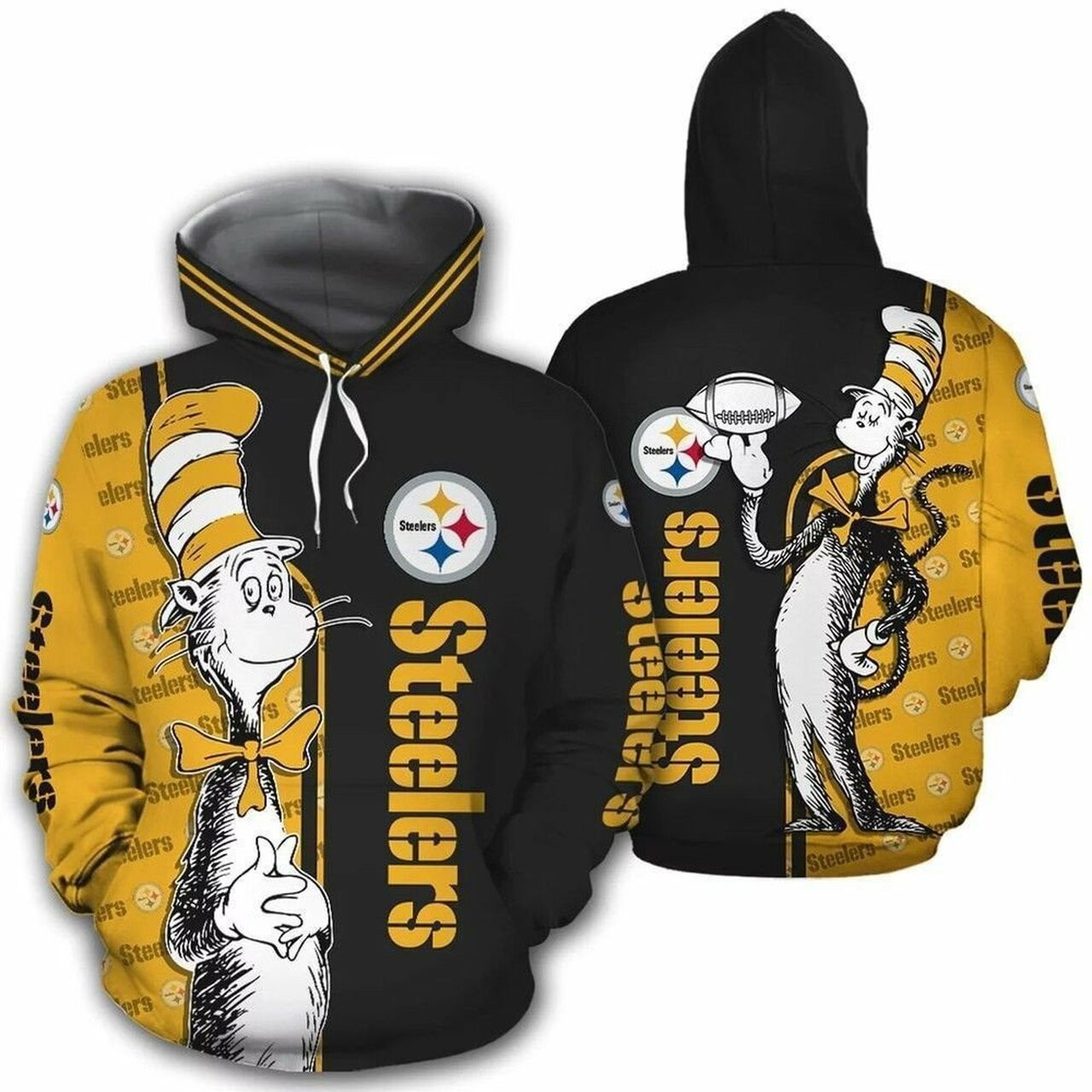 Official N F L Pittsburgh Steelers Pullover Hoodies Custom 3d Graphic Printed 3d Hoodie All Over Print Hoodie For Men For Women