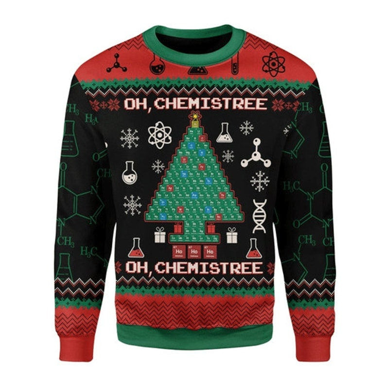 Oh Chemis Tree Science Lover Ugly Christmas Sweater Ugly Sweater For Men Women