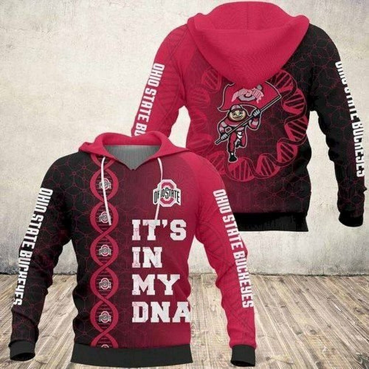 Ohio State Buckeyes 3d Hoodie For Over Printed Hoodie