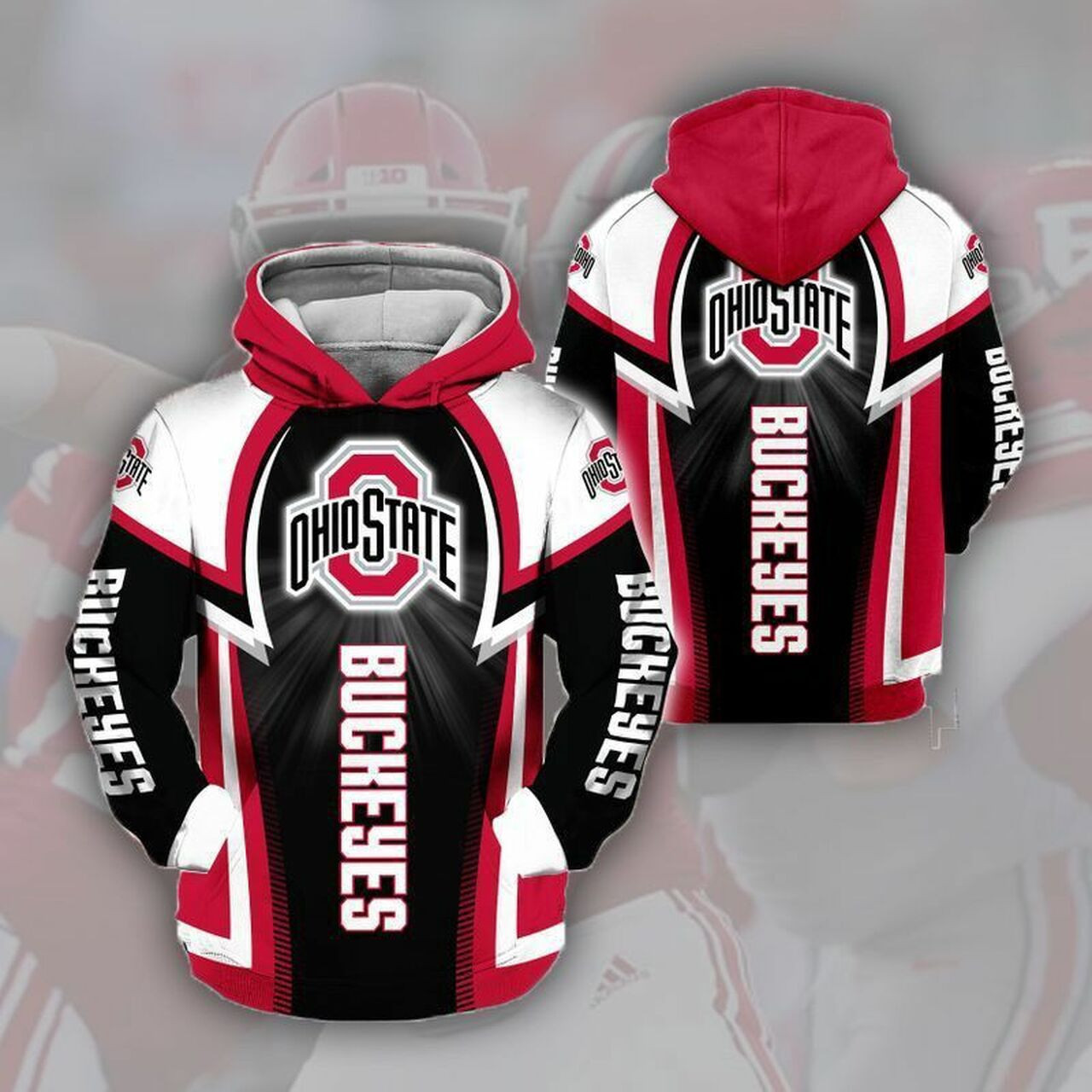 Ohio State Buckeyes All Over Print 3d Hoodie Ohio State Buckeyes 3d Full Printing Hoodie