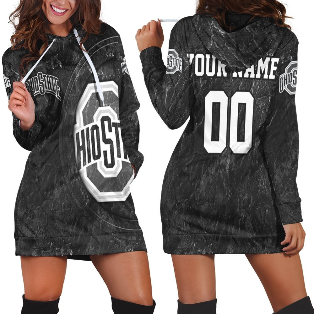 Ohio State Buckeyes Cracked Ground 3d Hoodie Dress Sweater Dress Sweatshirt Dress