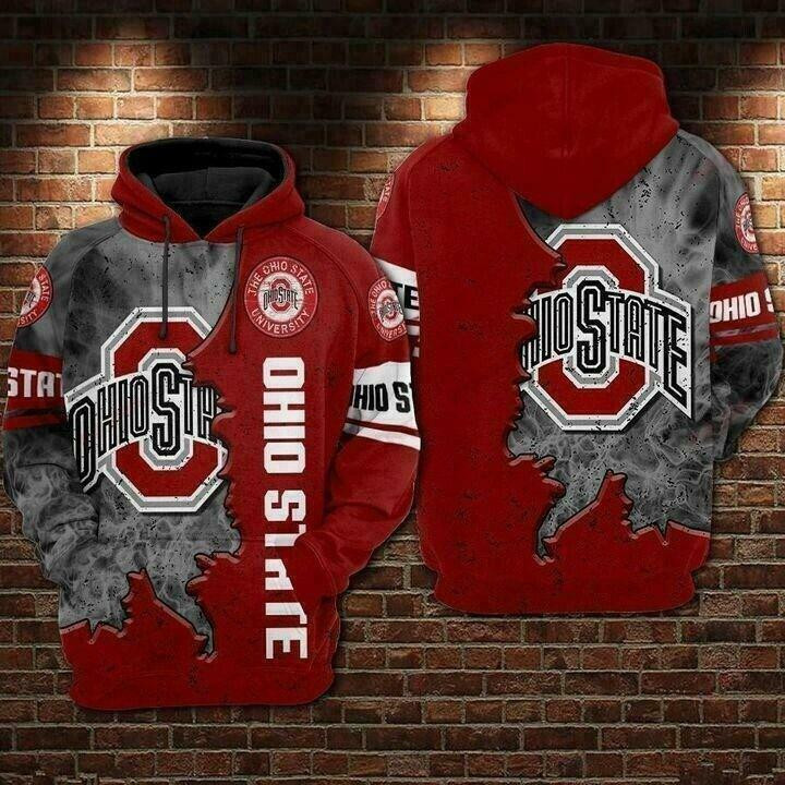 Ohio State Buckeyes Footballs 3D Hoodie Pullover All Over Print