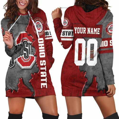 Ohio State Buckeyes Footballs 3d Hoodie Dress Sweater Dress Sweatshirt Dress