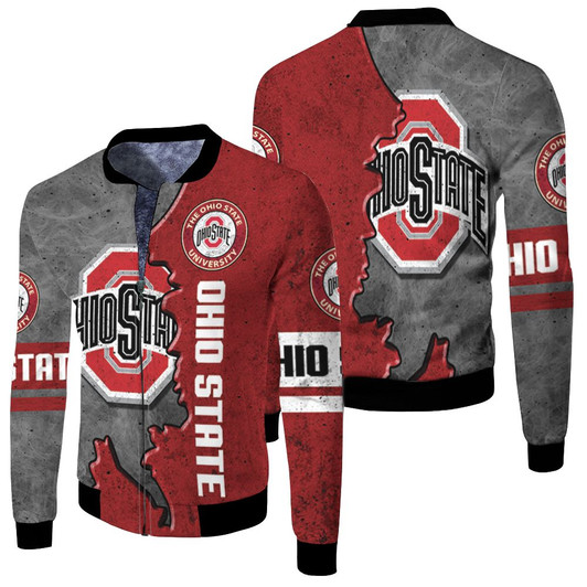 Ohio State Buckeyes Footballs Fleece Bomber Jacket