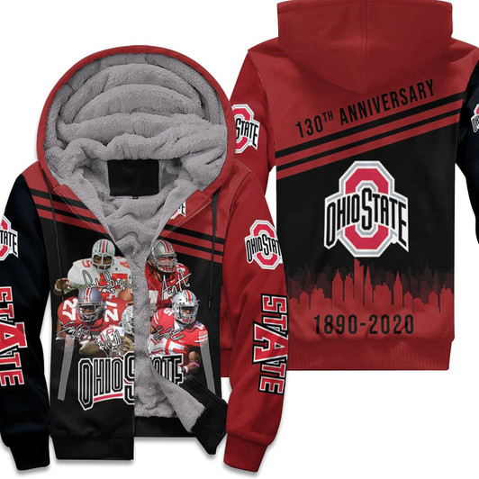 Ohio State Buckeyes Legend Players Signed 130Th Anniversary 3D Fleece Hoodie